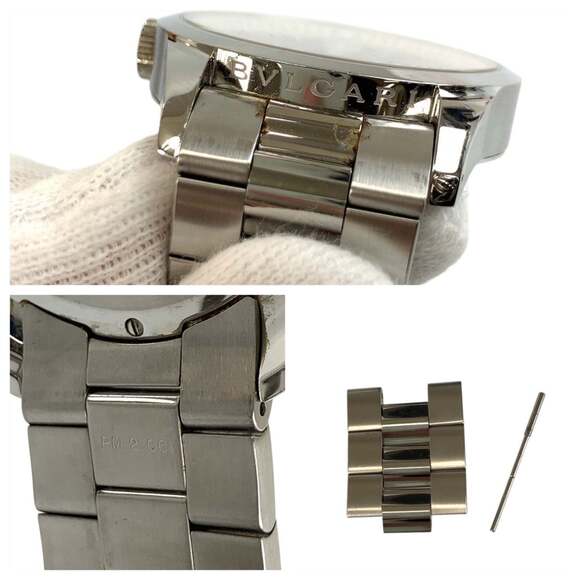 BVLGARI Solotempo Silver Stainless Steel Watch ST37S, Quartz Movement, Dial, ...